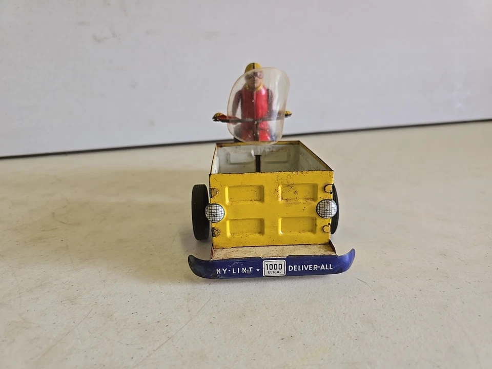 Винтажные ранние игрушки Nylint Rockford IL Deliver-All 1000 оловянный заводной мотоцикл - Изображение 3 из 4