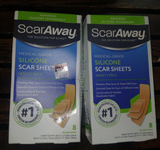 2 Pack-ScarAway Medical-Grade Silicone Scar Sheets Variety Pack 16 Sheets 4/2028