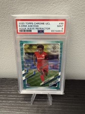 2020 TOPPS CHROME UEFA #99 KARIM ADEYEMI RC AQUA /199 PSA 9 MINT