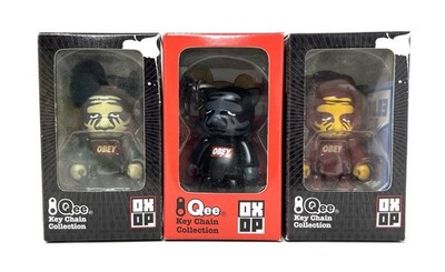 Obey Shephard Fairey Qee Set Signed Numbered Red Designer Art Vinyl Toy