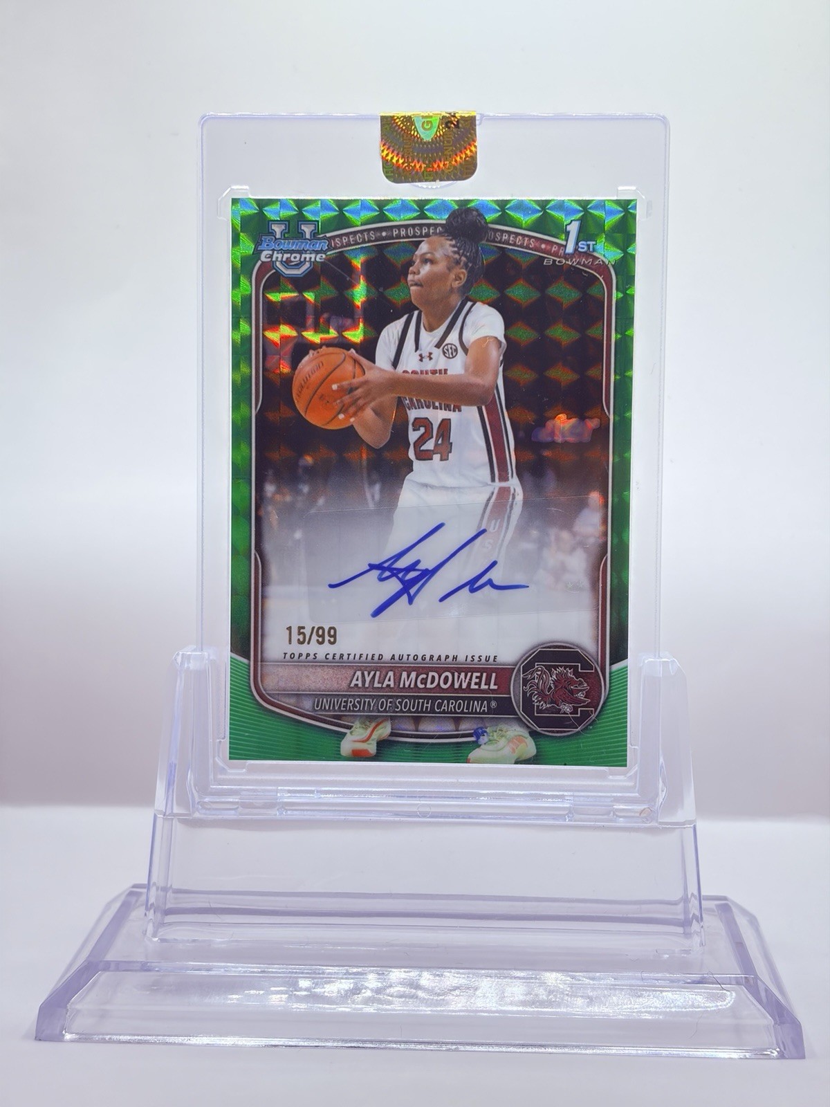 2025-26 Bowman Chrome Ayla McDowell Auto South Carolina Green /99