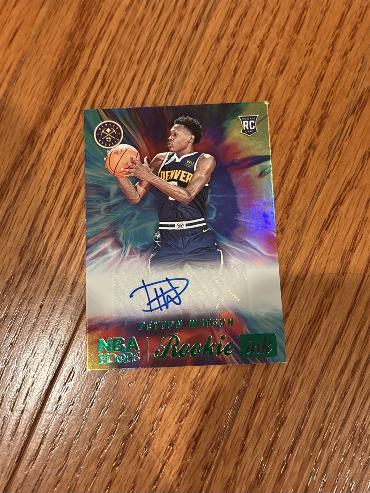 2022-2023 Panini NBA Hoops Basketball Peyton Watson Rookie Ink Teal Explosion