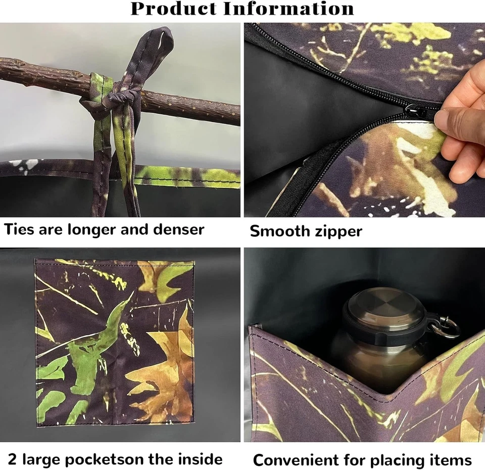 Hunting Tree Stand Blinds - Treestand Camo Blind Cover Deer Stand Accessories wi - Image 3 of 4