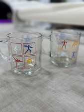 2 McDonalds 1984 Summer Olympics Los Angeles Glass Coffee Mugs/Cups Rare