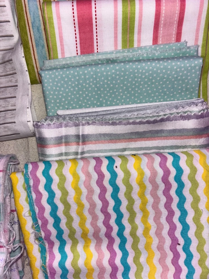 quilt fabric bundle - pastel spots & stripes- - Image 3 of 4