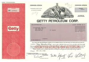 Getty Petroleum Corp. Stock Certificate