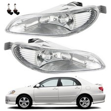 New Pair Of 9006 55w Clear Lens Bumper Fog Lights For Toyota Corolla 2005-2008