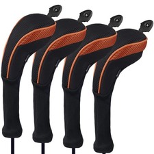 Andux Long Neck Golf Hybrid Club Headcovers With Interchangeable Numbered Tags,_