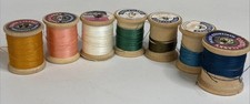 Vintage Coats  Clark  s  Talon Thread On Wood Spools Lot Of 7