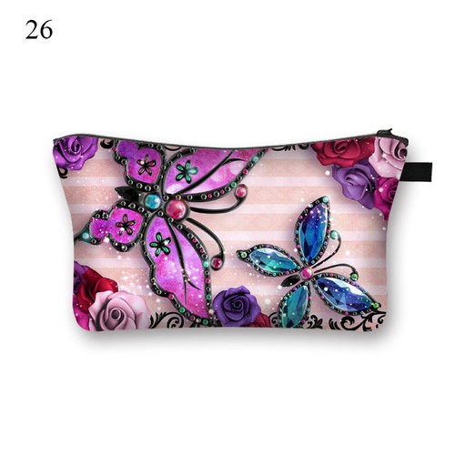 Handbag Butterfly Print Cosmetic Bag Storage Bag Cosmetic Bag Wash Bag Colorful☽ - Picture 35 of 37