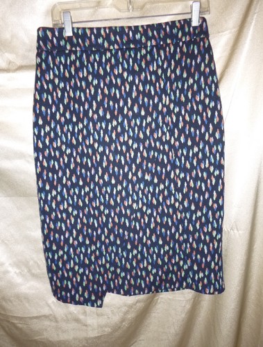 Anthropologie Maeve Textured Debra Faux wrap knit pencil Skirt sz 8 abstract