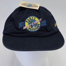 Vintage Bud Light Beer Party Passport Customs Palm Tree USA Made Baseball Hat