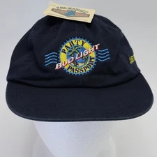 Vintage Bud Light Beer Party Passport Customs Palm Tree USA Made Baseball Hat