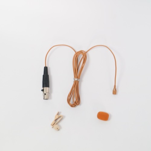 Tan Tie Clip Lavalier Noise Canceling Microphone For Shure BeltPack Transmitter - Picture 3 of 6
