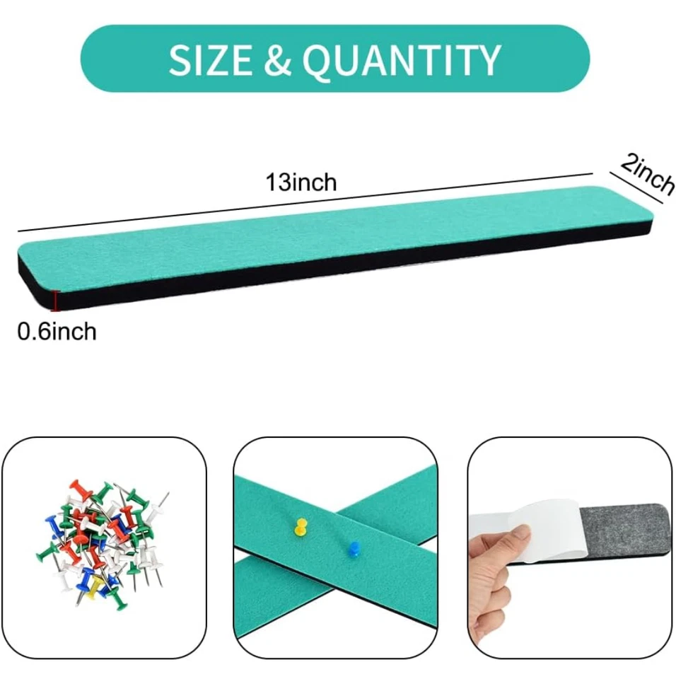 Cork Board Bar Strips w/Pushpins - Each Strip Has Adhesive - Set of 8 - Image 3 of 4