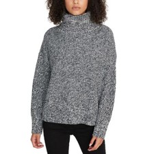 SANCTUARY Women's Marled Ribbed-knit Turtleneck Sweater Top TEDO