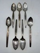 Vintage Set of 7 “Wm. Rogers Mfg. Co”  Serrated Grapefruit Spoons