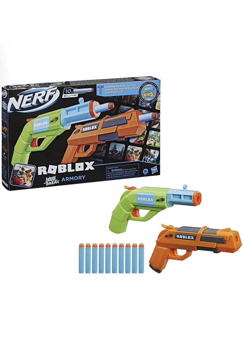 Nerf Dart Gun Roblox Elite Jail Break Armory 2 Pack W/ Digital Code & 100  Darts for sale online