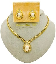 Dior Schmuck Set 1980er Vergoldet Kunstperlen...