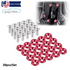 20pcs Red Billet Aluminum Fender Bumper Washer Bolt Engine Bay Dress Up Kit