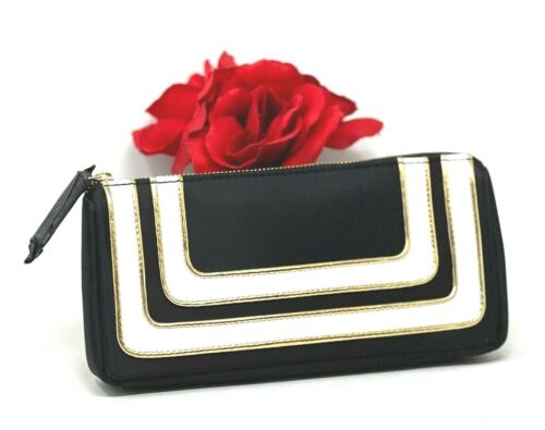 MAC Stroke of Midnight Cosmetic Bag Clutch, Black/Gold/White Travel Case, New - Picture 4 of 4