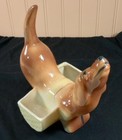 Vintage Wiener Dog Dachsund Change/Wallet Dresser Caddy - Air Plants, Trinkets