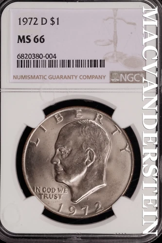 1972-D Eisenhower Dollar - NGC MS 66 - Brilliant Uncirculated  #SLG663