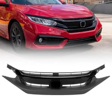 For 2019 2020 Honda Civic Sedan Grill Front Bumper Upper Grille Black Mesh