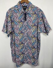 Cremieux Men's Big  Tall Blue Yellow Pink Paisley Shirt NWT
