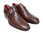 Magnanni Brown Leather Plain Toe Monk Strap Oxford Dress Shoes Men’s SZ 10M — photo 1