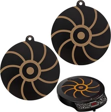 9.5 inch Thermochromic Silicone Induction Cooktop Protect Mat, 2 pcs Black 