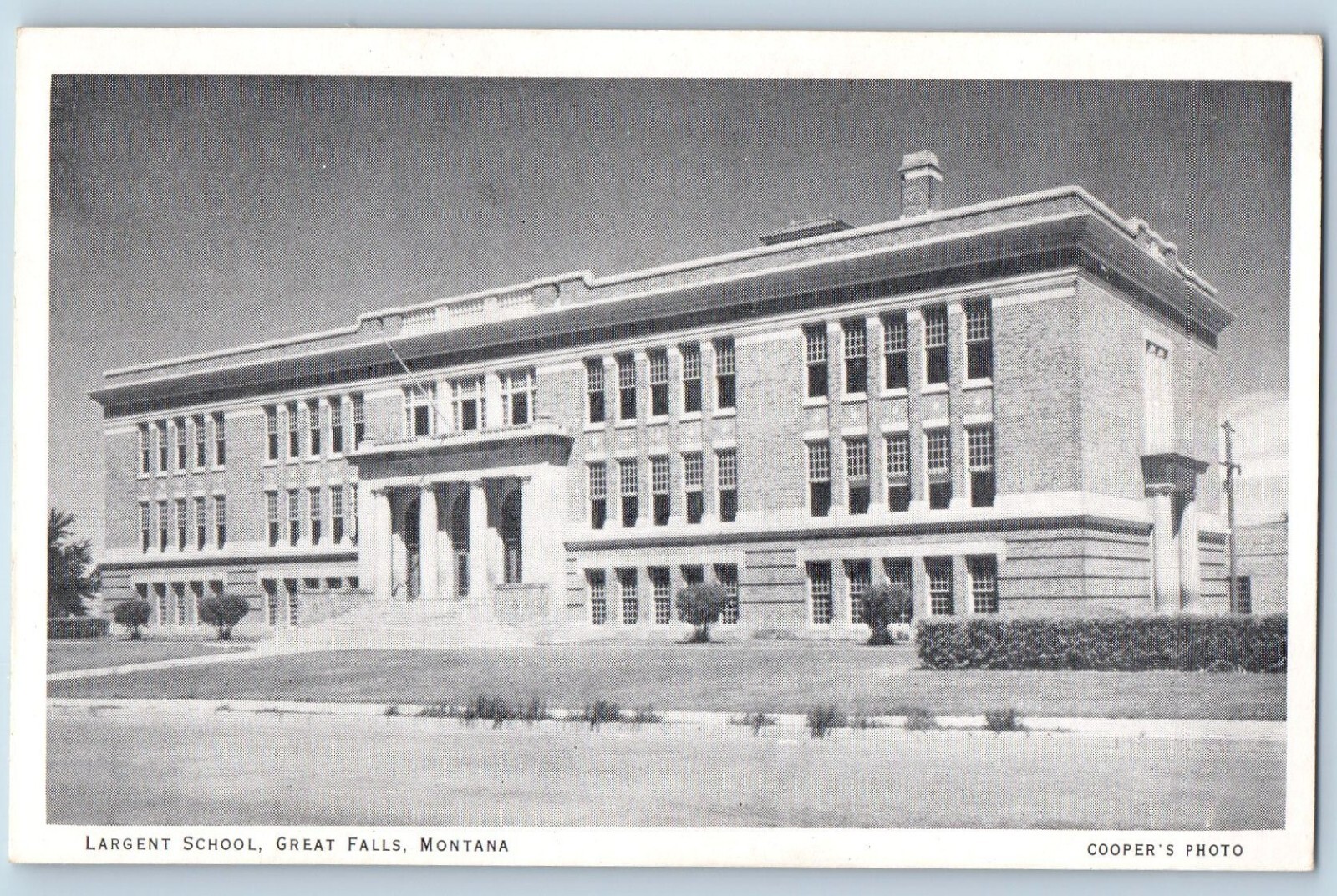 Great Falls Montana Postcard Largent School Building Exterior View