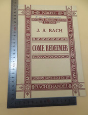 Come Redeemer Of Our Race J S Bach Paperback Novello And Company