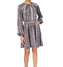 Michael Michael Kors Women's Snakeskin-Print Chain-Neck Dress, Size S