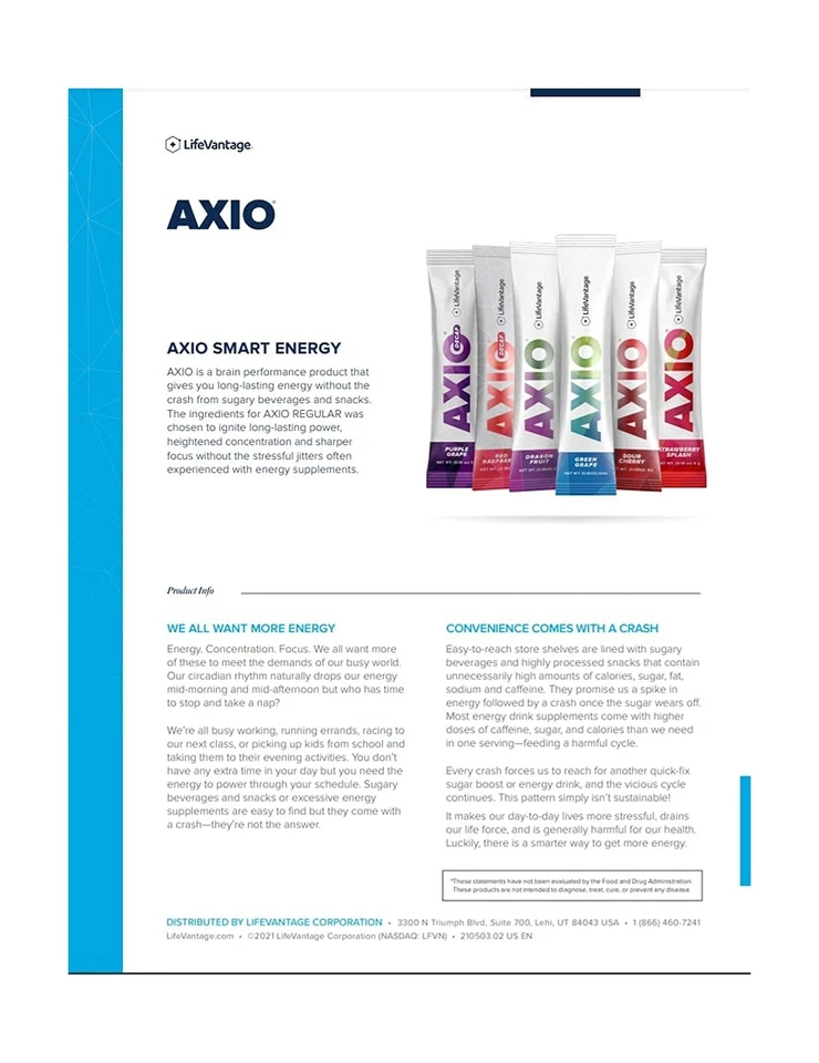Lifevantage Axio Sour Chrry 30 Packs - Image 3 of 4