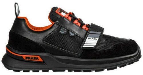 PRADA Mesh Lace Strap MECHANO Men's US 6 Sneakers Trainers Black
