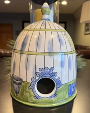 Molly Hatch Anthropologie Decorative Ceramic Birdhouse Bird Cage