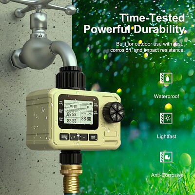 Sprinkler Timer, Programmable Water Timer for Garden Hose, Automatic/Manual Wate