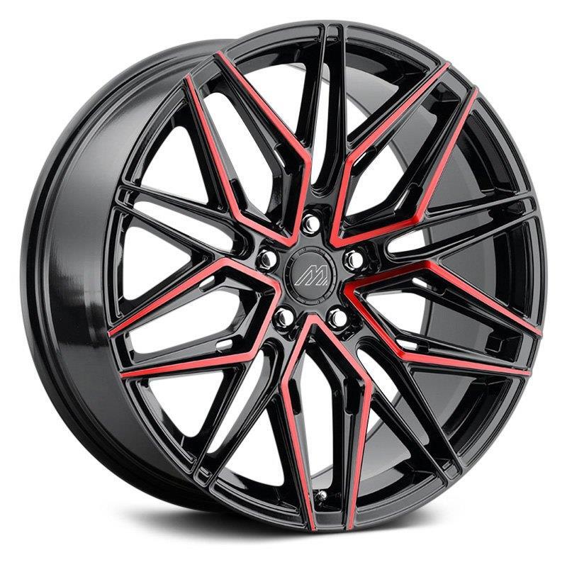 20 inch 20x8.5 MACH BK MF6 Black Red wheels rims 5x115 +35 | eBay