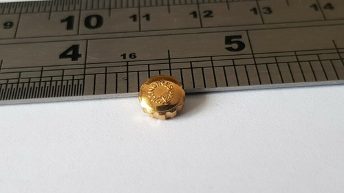 LONGINES YELLOW GOLD PLATED WATCH CROWN KEY (6.50mm x  3.10mm). (L-13)