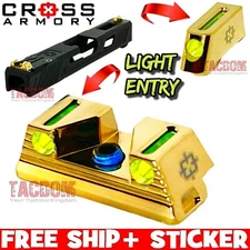 Cross Armory GOLD STANDARD Height Sights GL0CK 17 19 21 22 23 26 34 FIBER OPTIC
