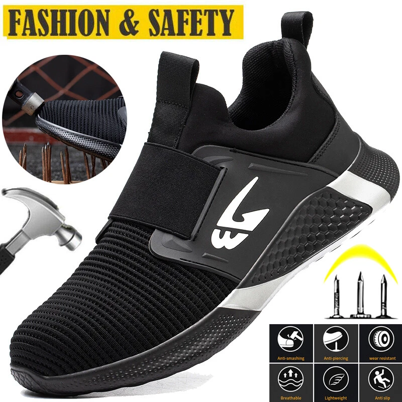 Mens Lightweight Safety Shoes Steel Toe Cap Work Boots Hiking Trainers Shoes