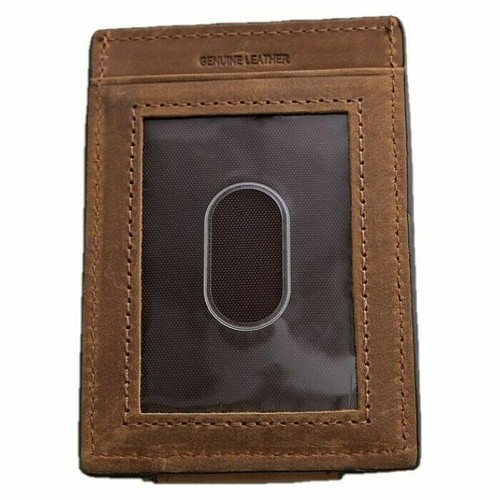 Ariat Mens Canvas Magnetic Leather Money Clip Wallet - Picture 2 of 2