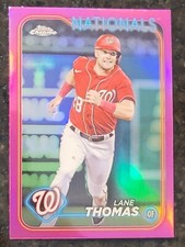 2024 Topps Chrome Baseball, Base Card #66 LANE THOMAS   Pink Refractor