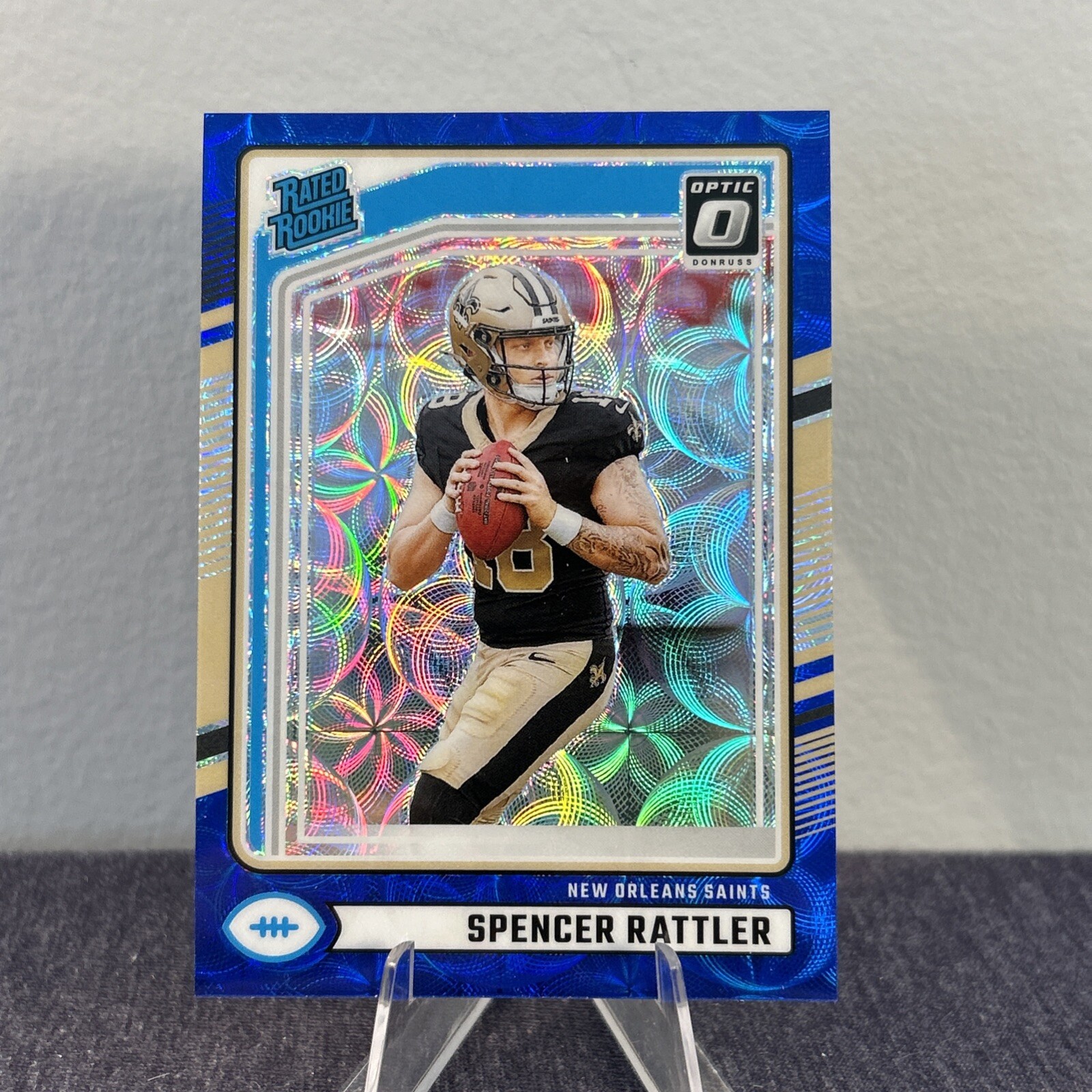 2024 Donruss Optic Preview Blue Scope Spencer Rattler Rated Rookie RC