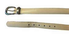 Vintage Belt Genuine Leather Women s 28 - 31 Cream Colored Made In USA Flawed