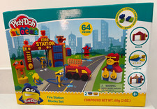 Image of Play-Doh Fire Station Blocks Set 64 Pieces Toy Building Kit Brand New