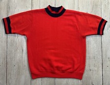 Vintage 60s Spring Foot Orlon Short Sleeve Crewneck Sweatshirt Size Medium Red