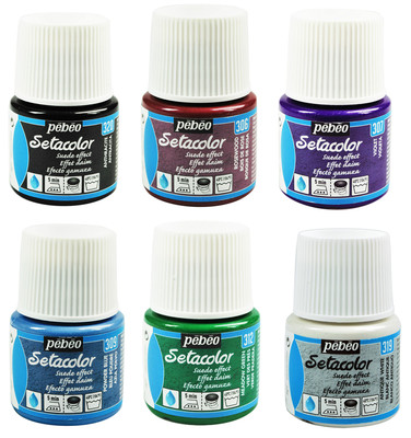 Pebeo Setacolor Opaque SUEDE EFFECT Flocked Fabric Paint 45ml - 20 Colours