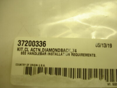 Genuine Harley Davidson Handlebar Kit Cl Actn Diamondback74